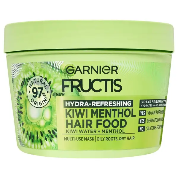 Garnier Fructis Hair Food Kiwi Menthol Mask – Mască pentru păr uscat Volum 390 ml