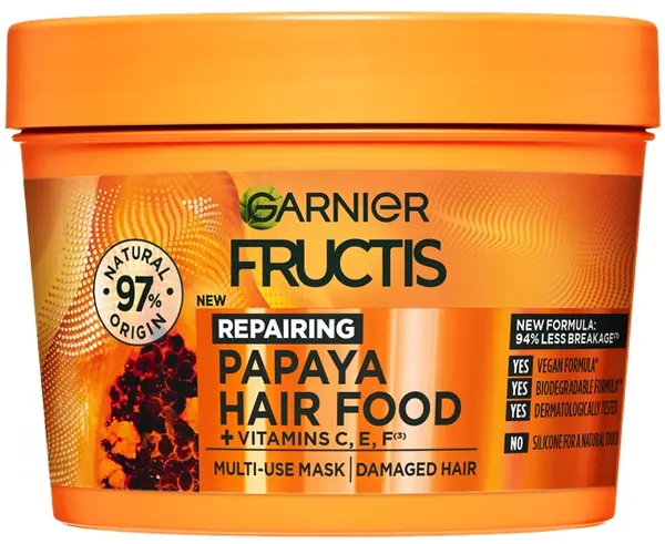 Garnier Fructis Hair Food Mască de păr cu papaya, 390 ml