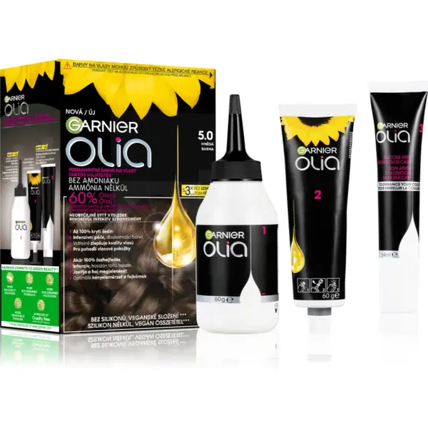 Garnier Olia Big Kit Culoare permanenta pentru par culoare 5.0 Brown 1 buc
