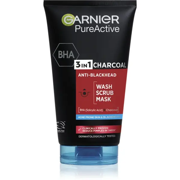 Garnier Pure Active Charcoal gel de curatare 3 in 1 impotriva punctelor negre 150 ml