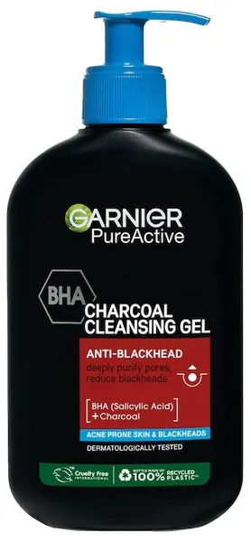 Garnier Pure Active Gel de curățare pentru față cu cărbune activ, 250 ml