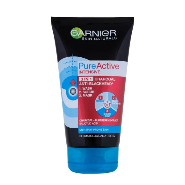 Garnier PURE ACTIVE INTENSIVE Gel 3 în 1 împotriva punctelor negre Volum 150 ml
