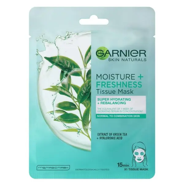 Garnier SKIN NAT Mască din bumbac pentru ten normal până la mixt Volum 1 bucata