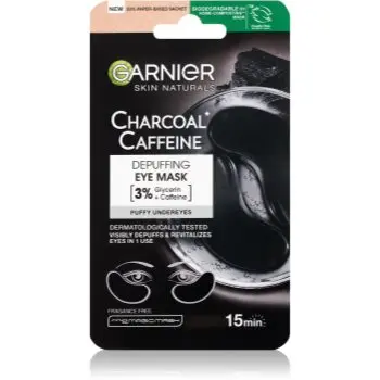 Garnier Textil Masks Charcoal Caffeine mască pentru zona ochilor cu cărbune activ