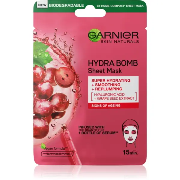 Garnier Textil Masks Hydra Bomb mască textilă hidratantă 28 g
