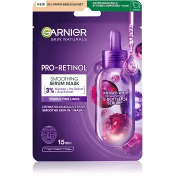 Garnier Textil Masks Pro-Retinol mască textilă pentru netezire cu retinol