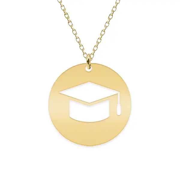 Gaudeamus - Colier personalizat absolvire din argint 925 placat cu aur galben 24K