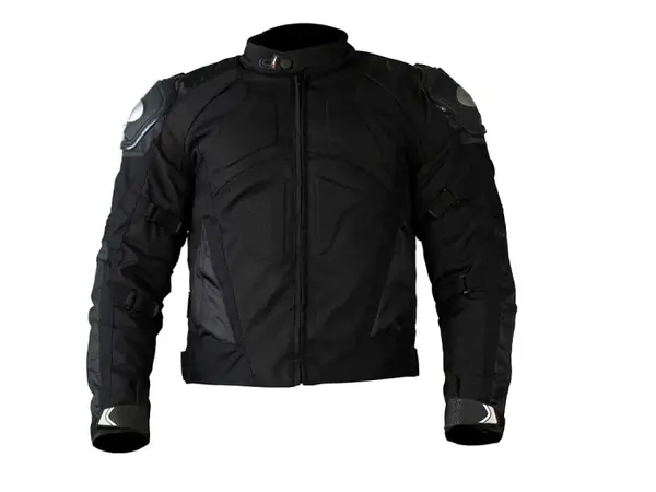 Geaca moto textila scurta PGS 12-13-2550, protectii coloana, coate si umeri, culoare negru, marime 2XL