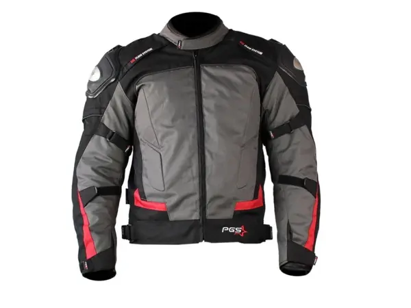 Geaca moto textila scurta PGS 12-13-2650, protectii coloana, coate si umeri, culoare gri negru, marime M