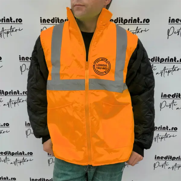 Geaca reflectorizanta personalizabila GR1 Portocaliu, L
