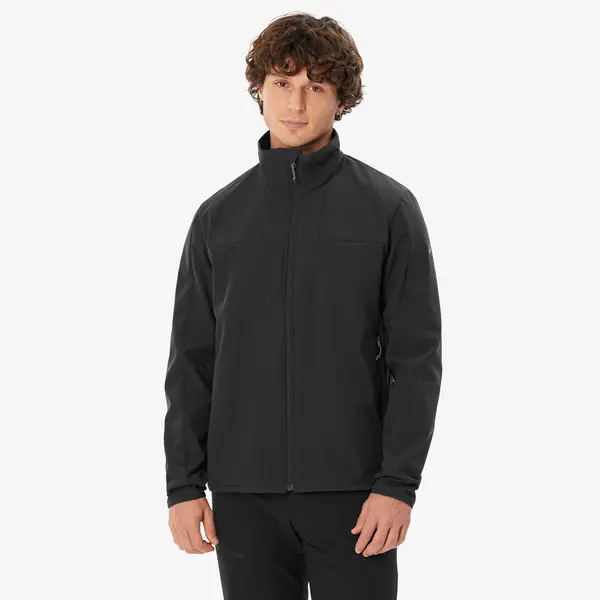 Geacă Softshell Protecție antivânt Trekking MT100 Negru Bărbați