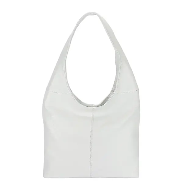 Geanta alba de talie mare din piele naturala 8924 127