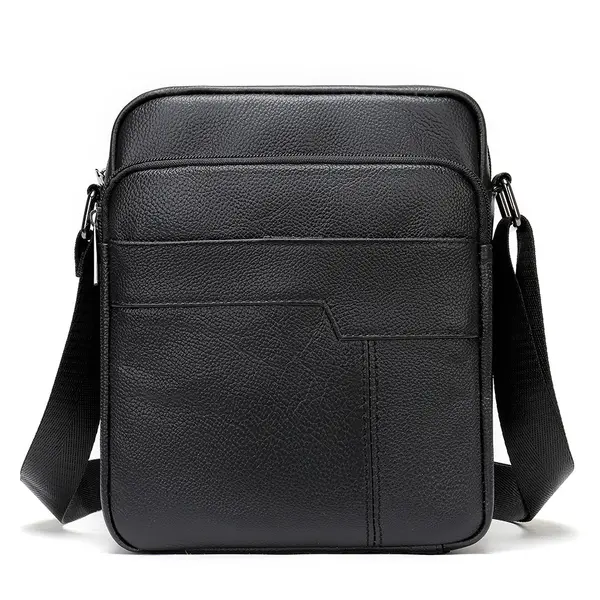 Geanta barbati, Luis GT1320, piele naturala, model negru