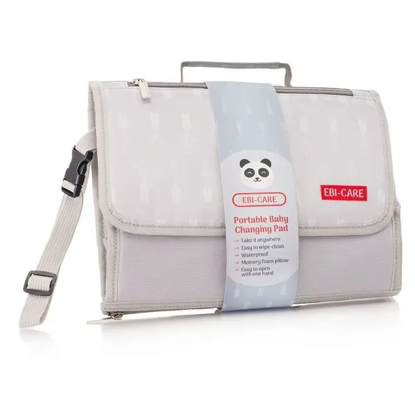 Geanta bebelusi pentru schimbat scutece si infasat Gri 32x24 cm, EBI-CARE