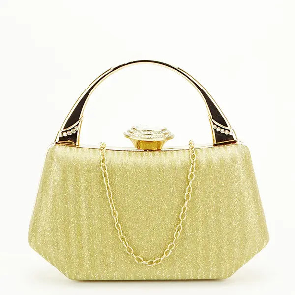 Geanta clutch aurie cu cristale si sclipici 55461 06