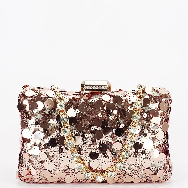 Geanta clutch champagne cu paiete BYH-896 05
