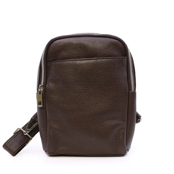 Geantă crossbody bărbați Benvenuti maro din piele 263BGEA6499M
