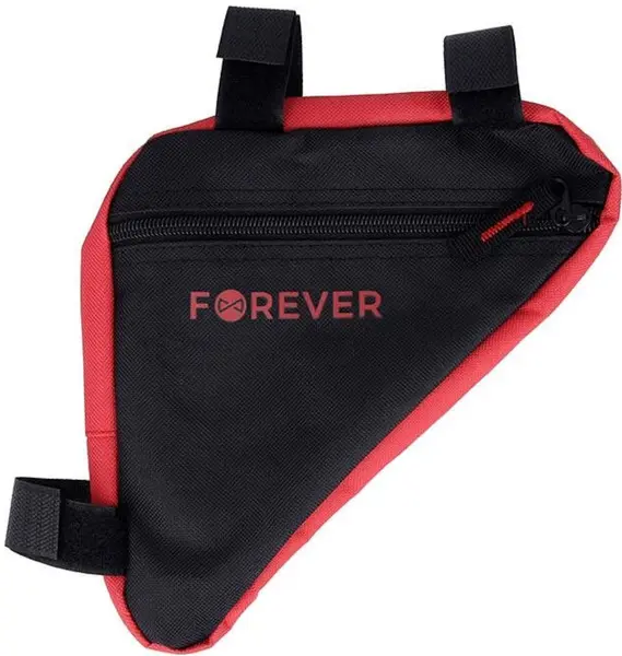 Geantă de bicicletă Forever - Outdoor FB-100, de cadru, negru/roşu