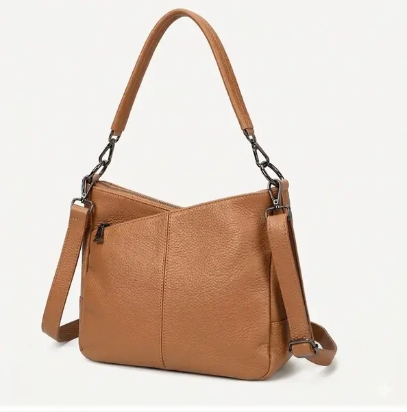 Geanta de dama, Anabelle GT3838, piele naturala, Maro