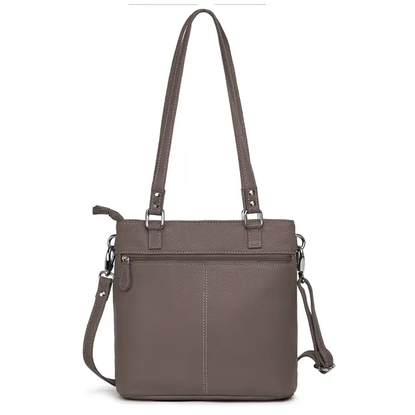 Geanta de dama, Anne GT3856, piele naturala, Dark Taupe