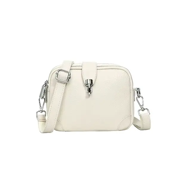 Geanta de dama, Eira GT3350, piele naturala, Crem