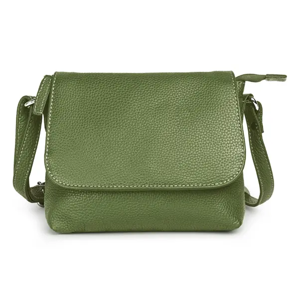 Geanta de dama, Mirabela GT3897, piele naturala, Verde