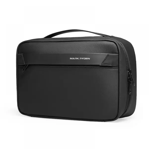 Geanta de toaleta, Mark Ryden, material impermeabil, 4 compartimente, carlig de agatat, unisex, 3.9 L, 26x17x9 cm, neagru