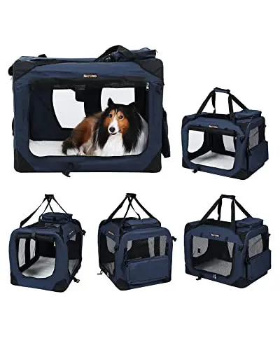 Geanta de transport animale, Feandrea, Albastru-Negru, 70.0x52.0x52.0 cm