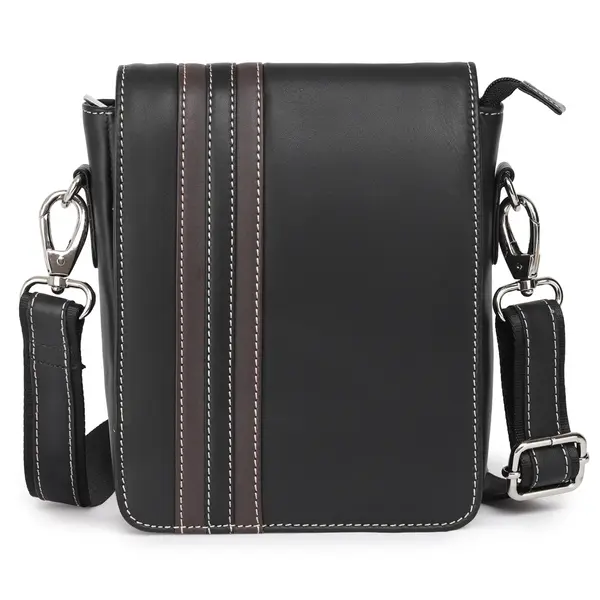 Geanta de umar pentru barbati, Maxin GT3870, piele naturala, Neagra