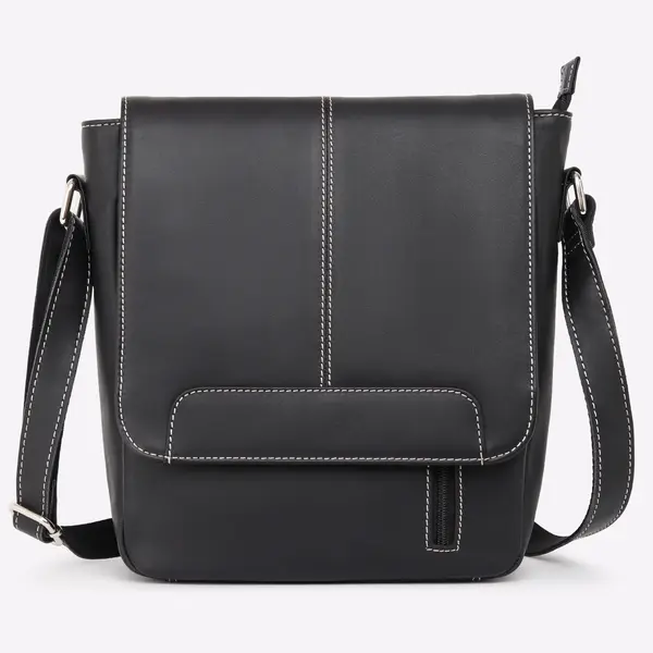 Geanta de umar unisex, Gabrielle, GT3872, piele naturala, Negru