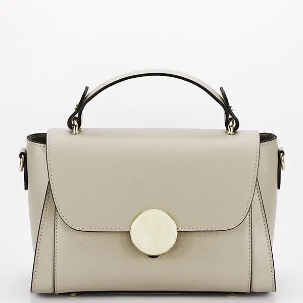 Geanta din piele naturala taupe deschis 1590 123