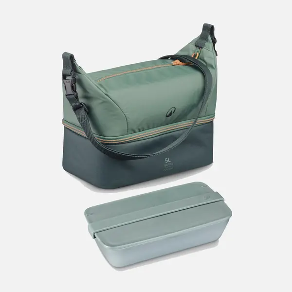 Geantă frigorifică Lunchbox 5L + cutie alimente 1L din plastic inclusă Verde