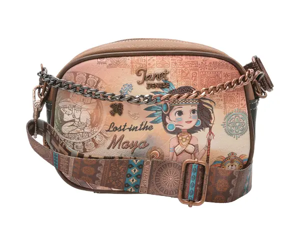Geanta JANET DENESE multicolor, MAYA JOURNEY, din piele ecologica