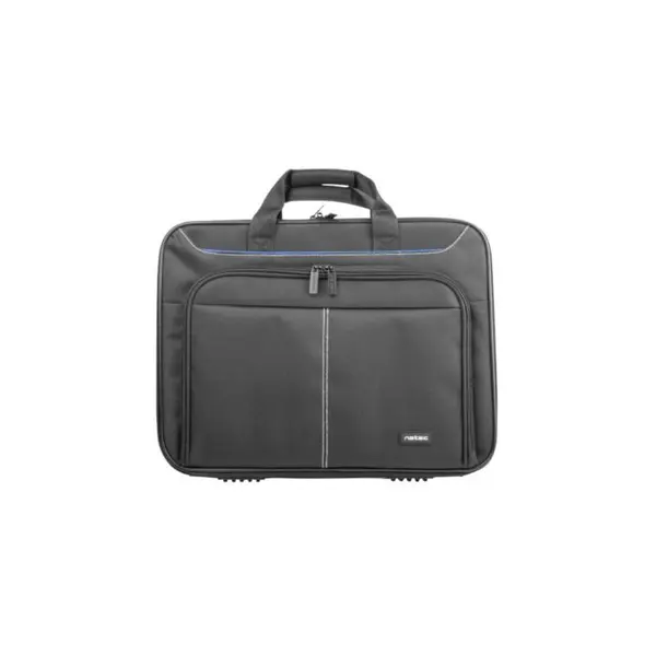 Geanta laptop Natec Doberman, compatibilitate dimensiune laptop 17.3", 2 compartimente, material Polyester 600D, negru