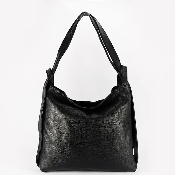 Geanta mare din piele naturala 2 in 1 negru 8919 132