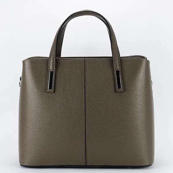 Geanta mare taupe inchis din piele naturala 8922 130