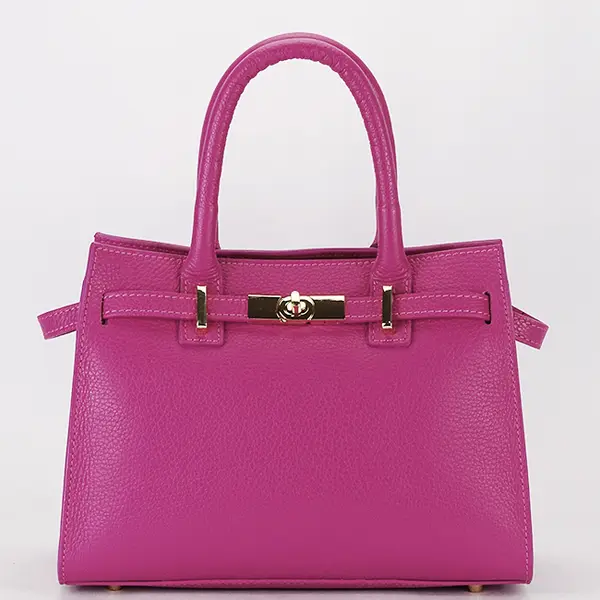 Geanta medie fucsia din piele naturala 1727 122