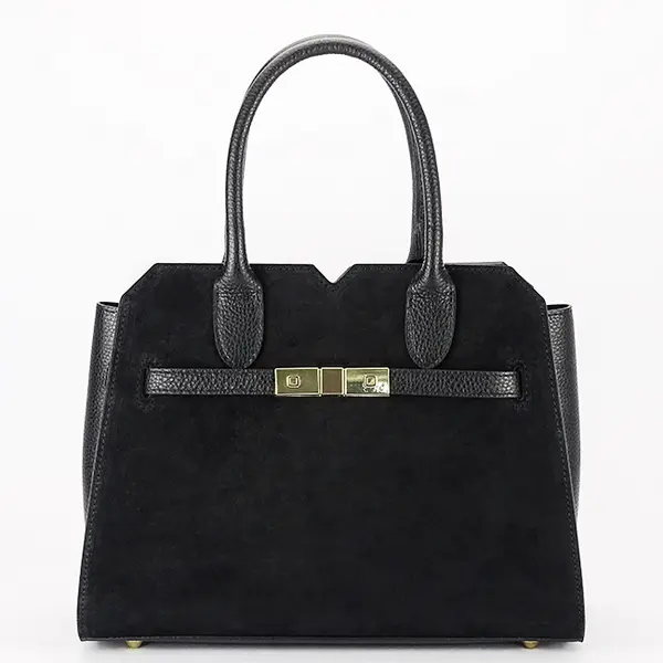 Geanta medie neagra din piele naturala 8909 M9