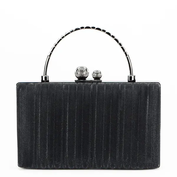 Geanta neagra clutch resigilata cu maner BME-622-RESIG