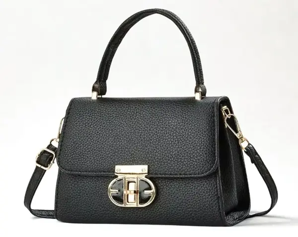 Geanta neagra de dama, inchizatoare chic, Anais