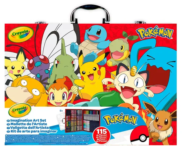 Geantă pentru artiști Crayola - Pokemon, 115 piese