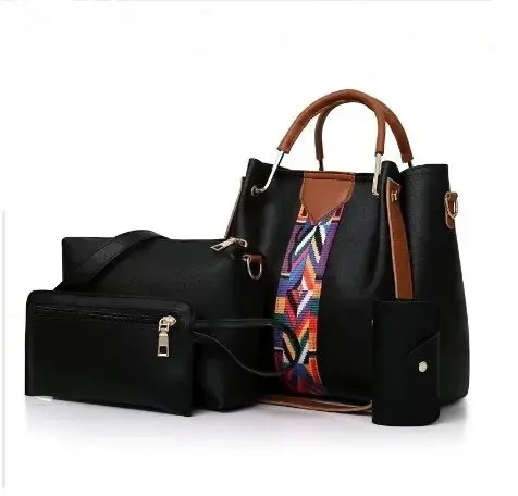 Geanta / poseta neagra (set 4 piese) de dama