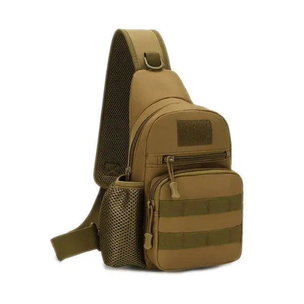 Geanta Sling Militara, Zamo®, 5x Buzunare, Material Impermeabil, Capacitate 5L, Dimensiune 32x16x11cm, Maro