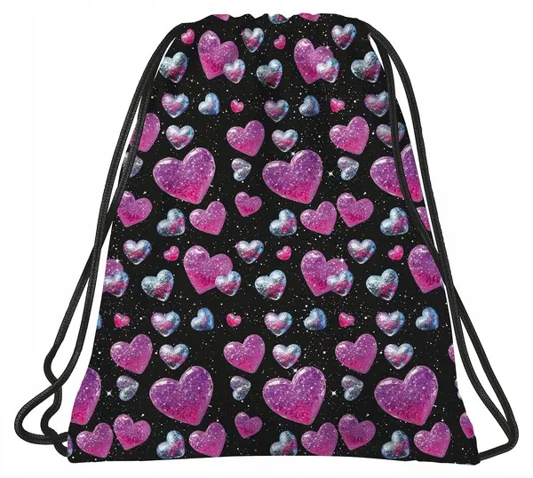 Geantă sport BackUp 8 A - Glitter Hearts
