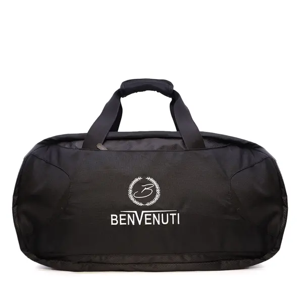 Geantă sport Benvenuti neagră cu logo 248geaon23034n