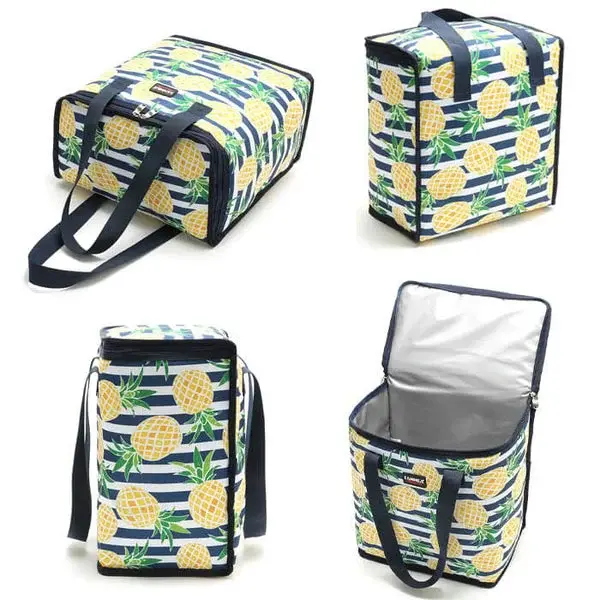 Geanta termoizolanta pentru alimente si bauturi,model ananas,32x20x35 cm