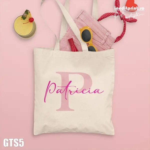 Geanta tip sacosa personalizabila - Initiala si nume GTS5