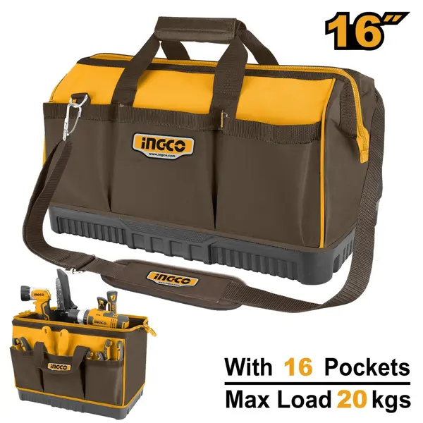 Geanta Transport Scule 16 inch 41x25x26cm Poliester 1680D Capacitate 20kg Baza Ranforsata Curea Umar HTBG08