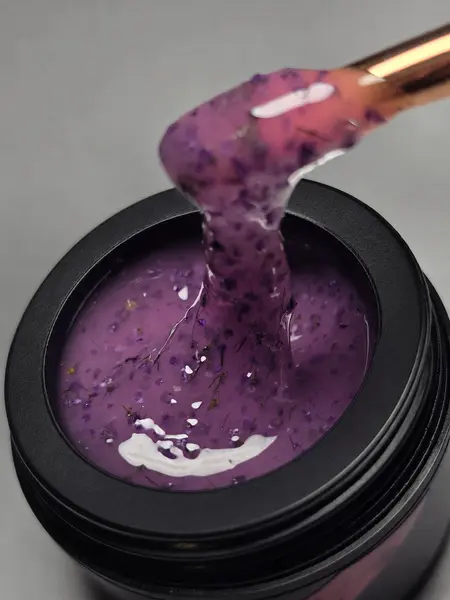 Gel Autonivelant Everin Petal Stories Lilac Whisper 15gr - Gel Mov cu Inserții Florale