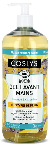 Gel bio pentru spalare pe maini cu extract de lamaie si lavanda, 1000ml, Coslys